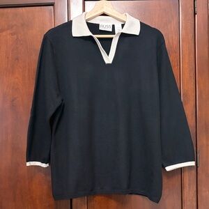 Russ Black Shirt with White Accents